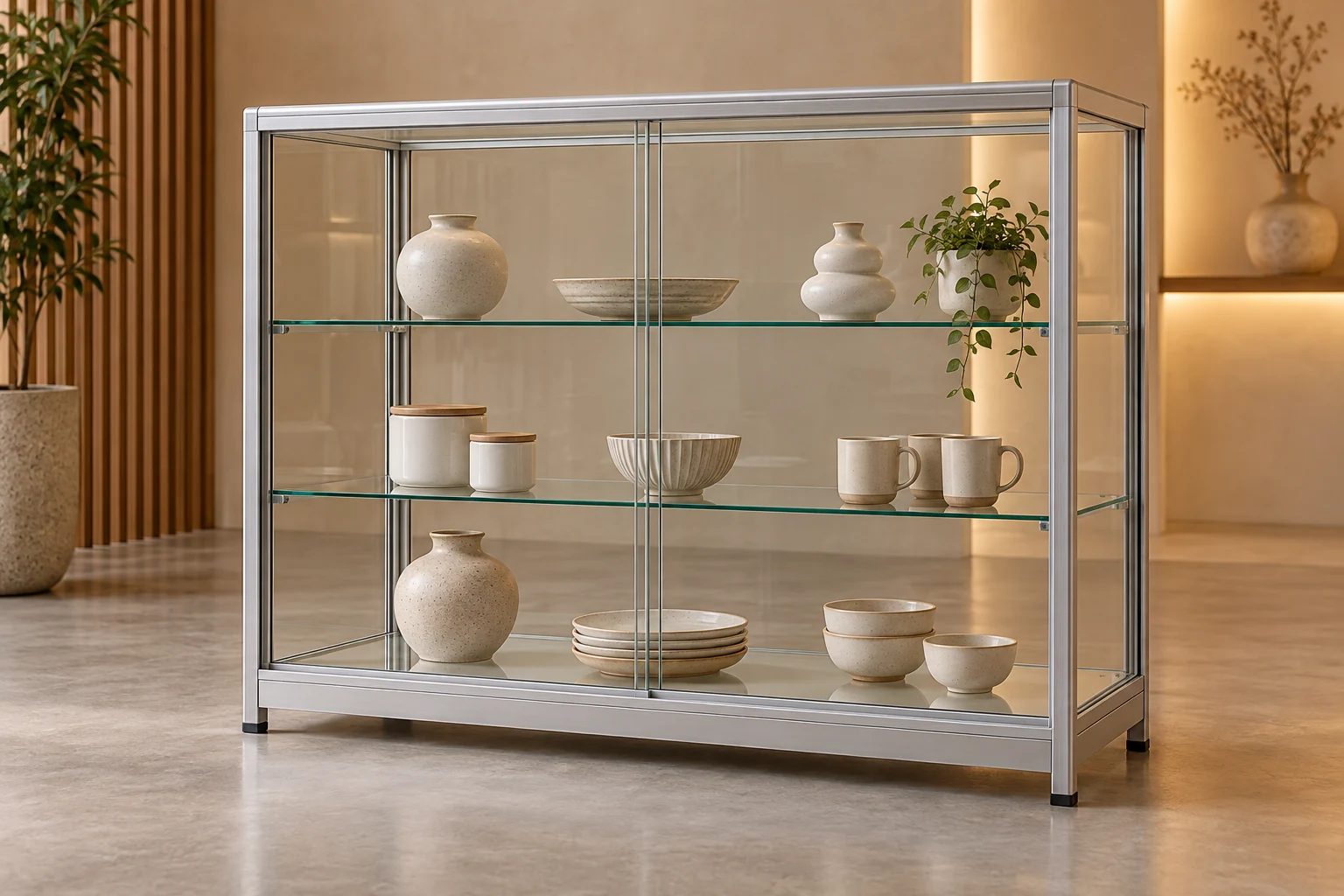 Ilustrasi referensi: Etalase & display aluminium