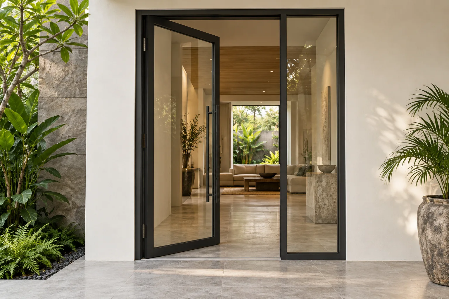 Ilustrasi referensi: Pintu swing aluminium